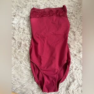 Red Lace Trim Suffolk leotard